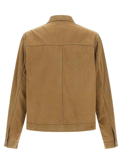 Beige Cotton Denim Jacket