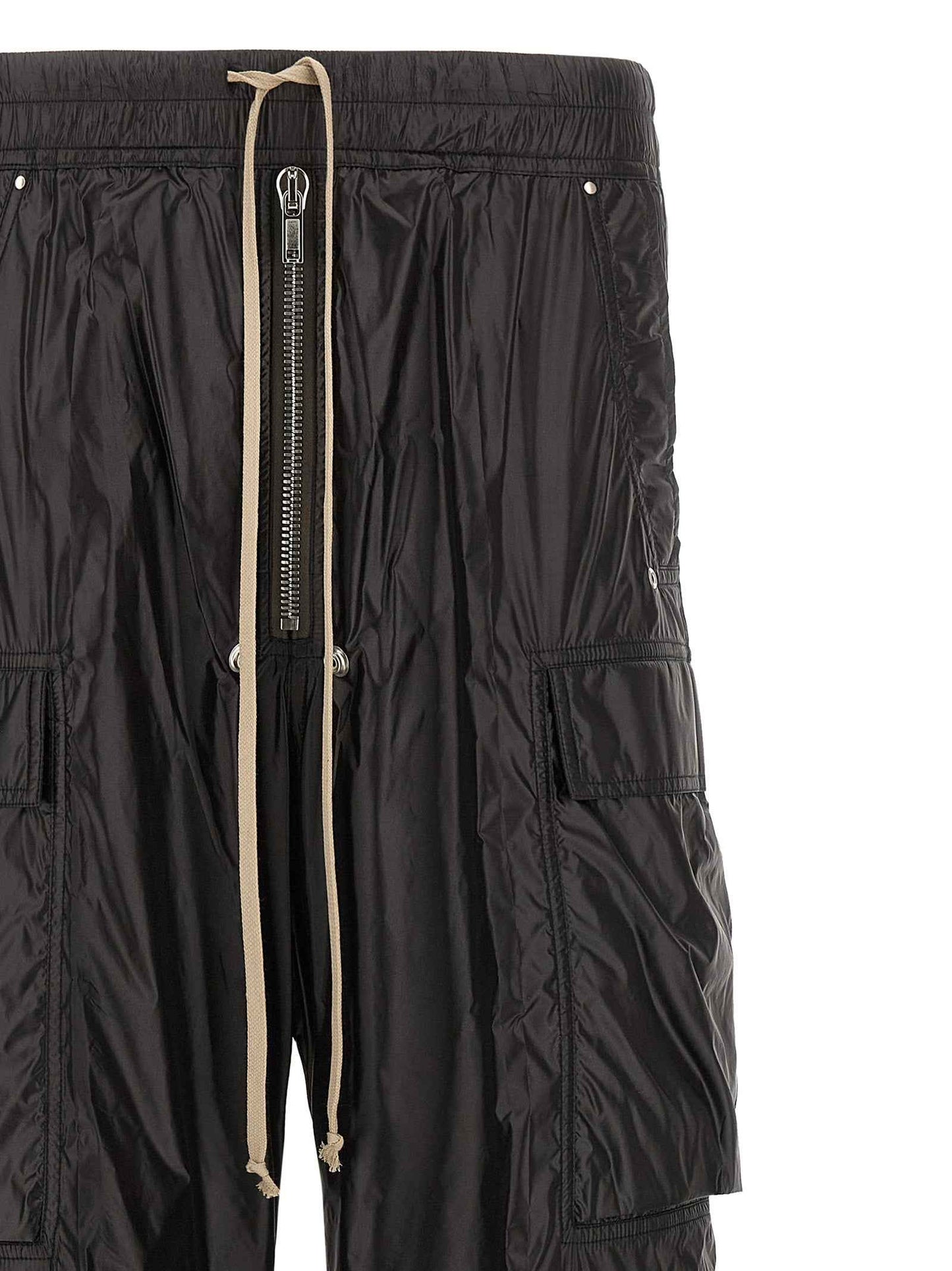 Black Nylon Cargo Pants