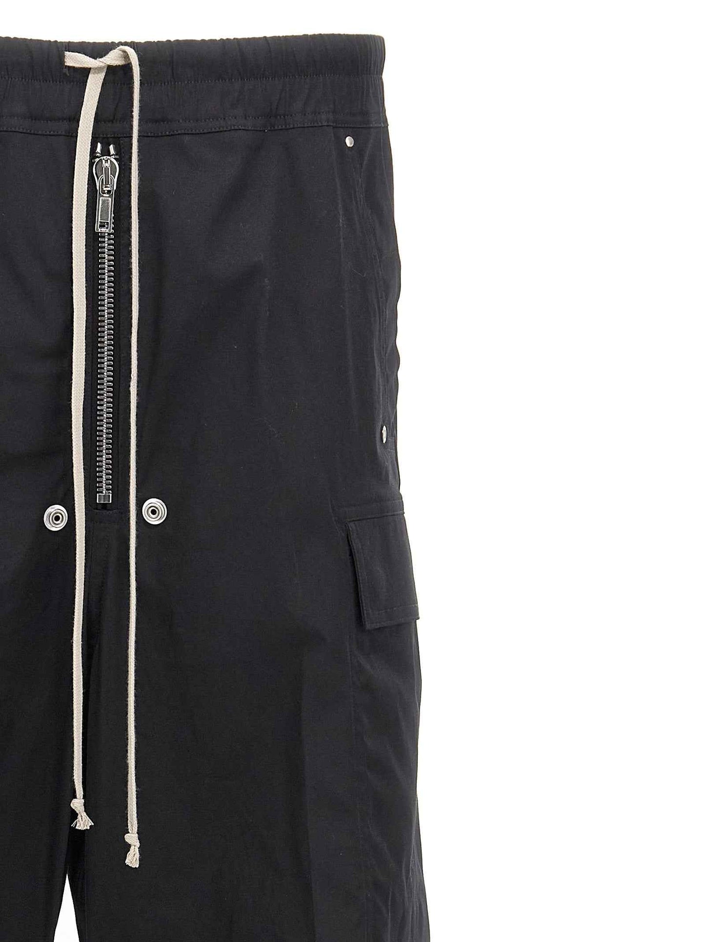 Black Cotton Cargo Pants