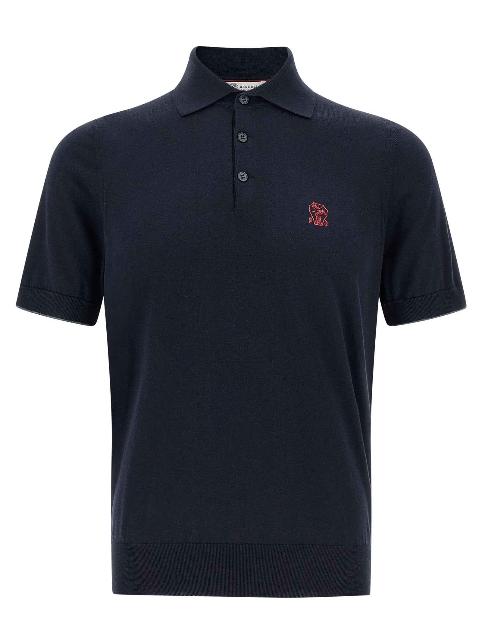 Blue Cotton Polo Shirt