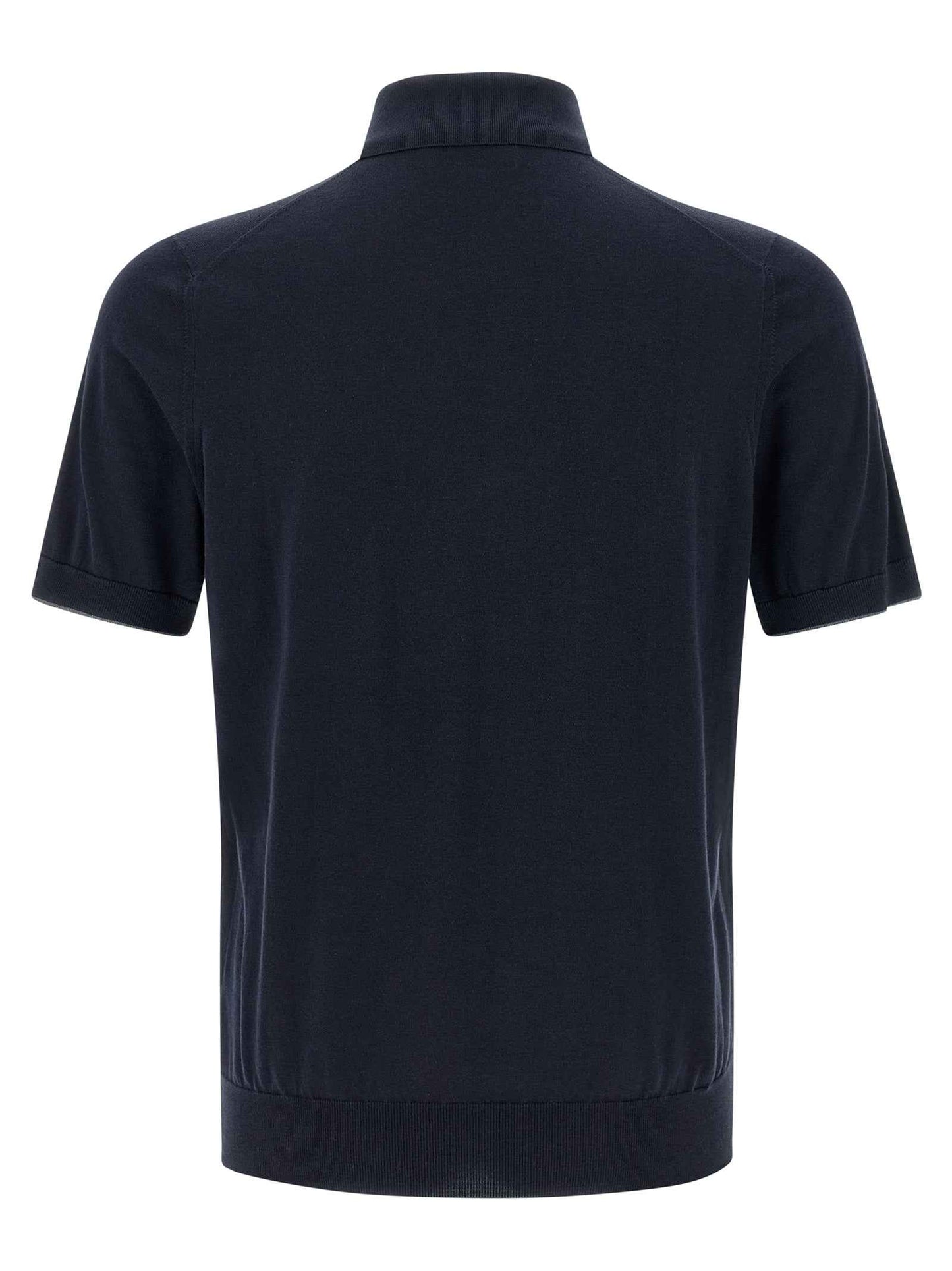 Blue Cotton Polo Shirt