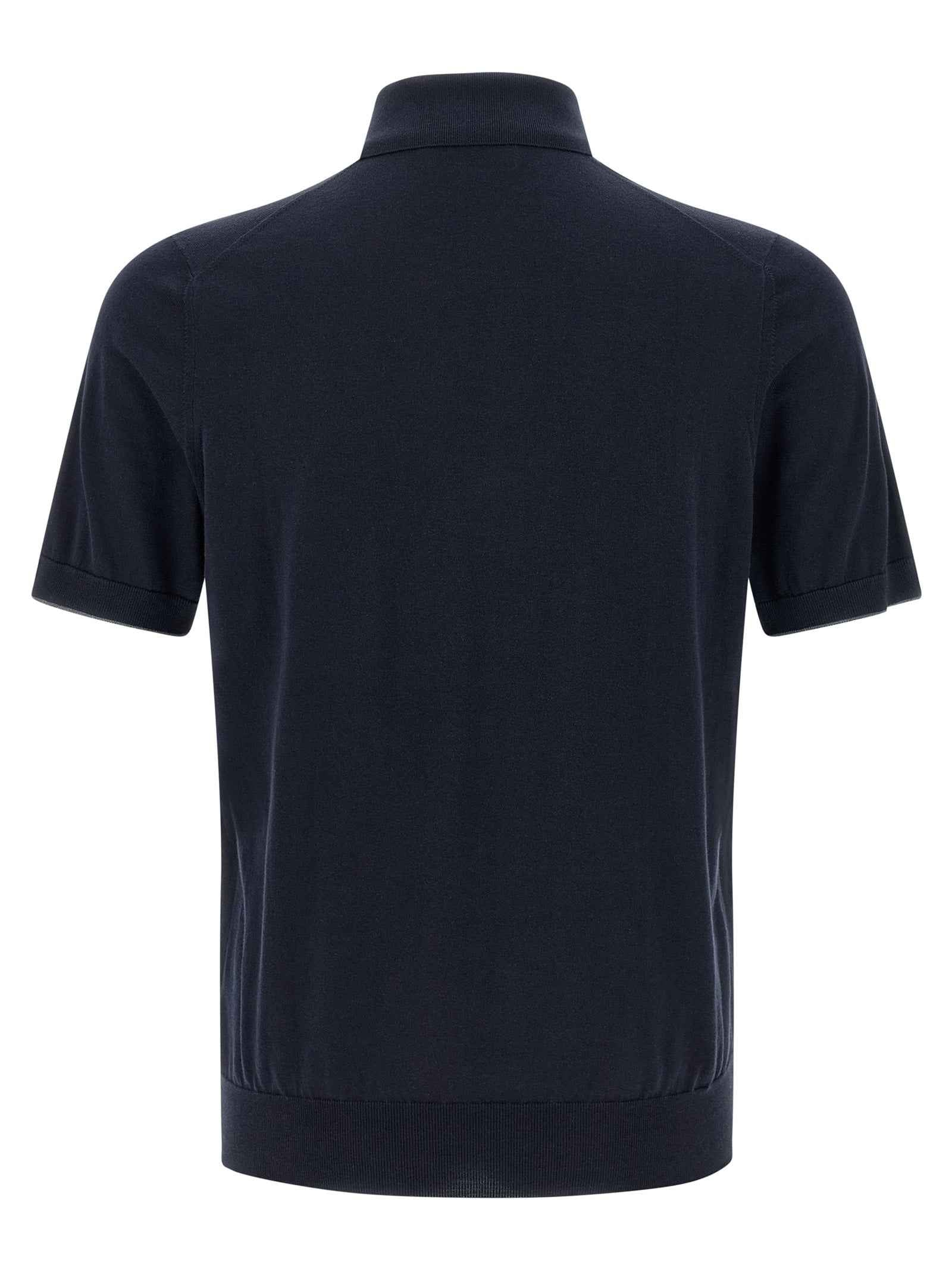 Blue Cotton Polo Shirt
