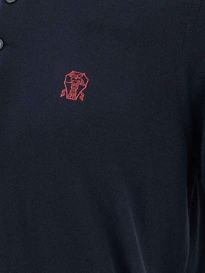 Blue Cotton Polo Shirt