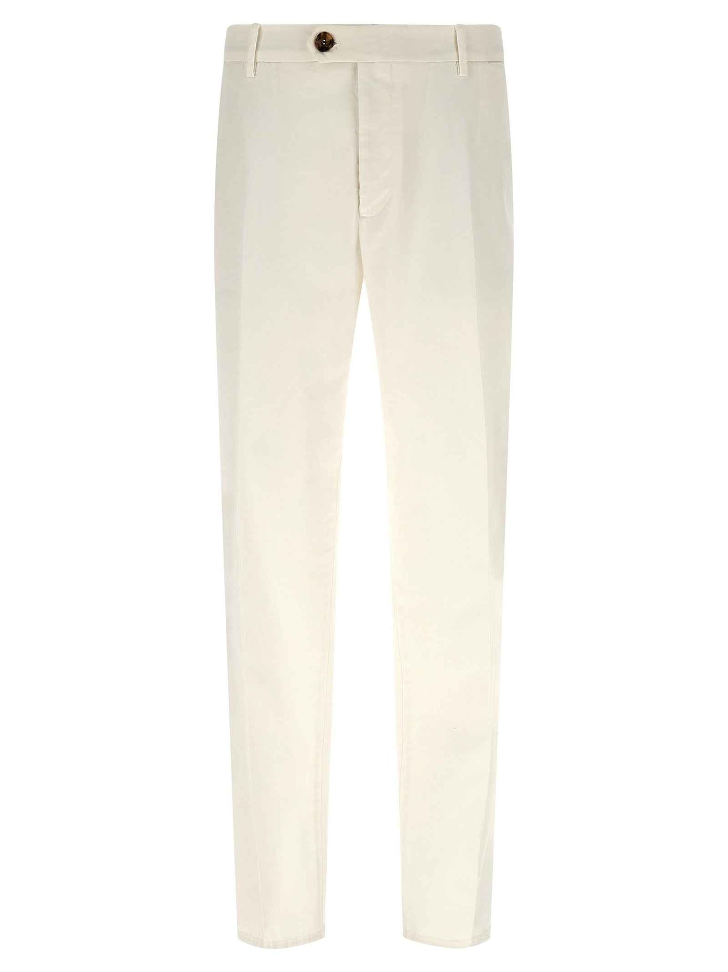 White Cotton Casual Pants