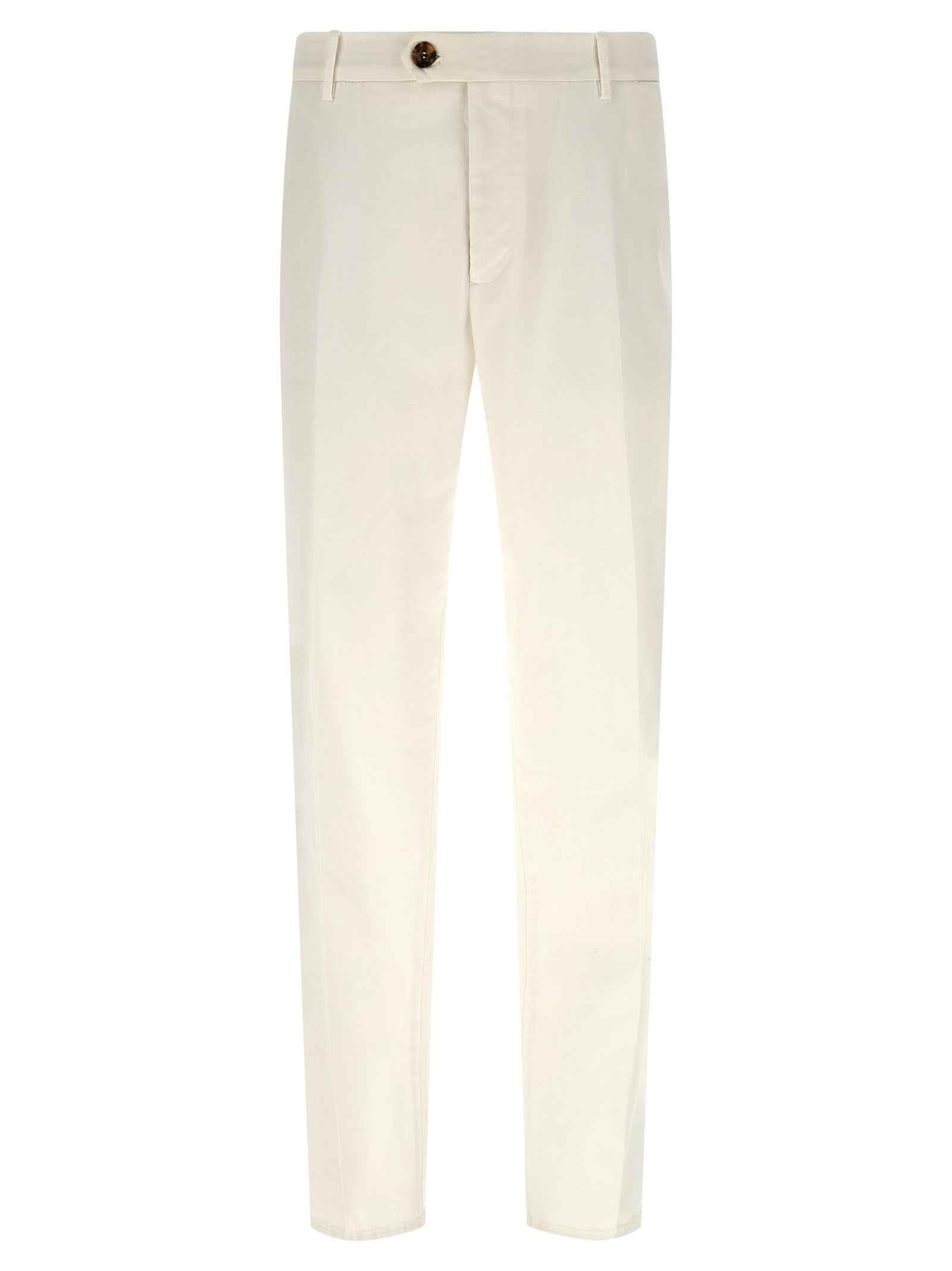 White Cotton Casual Pants