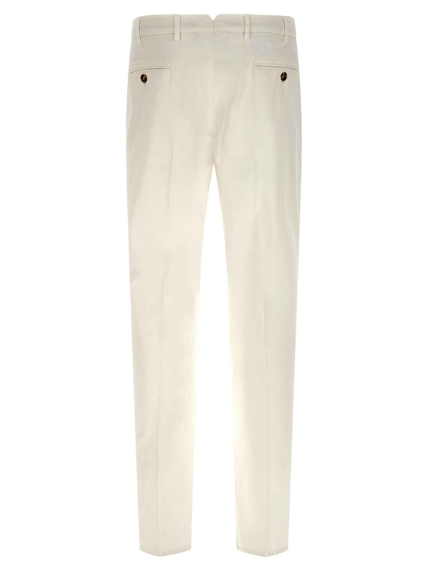 White Cotton Casual Pants