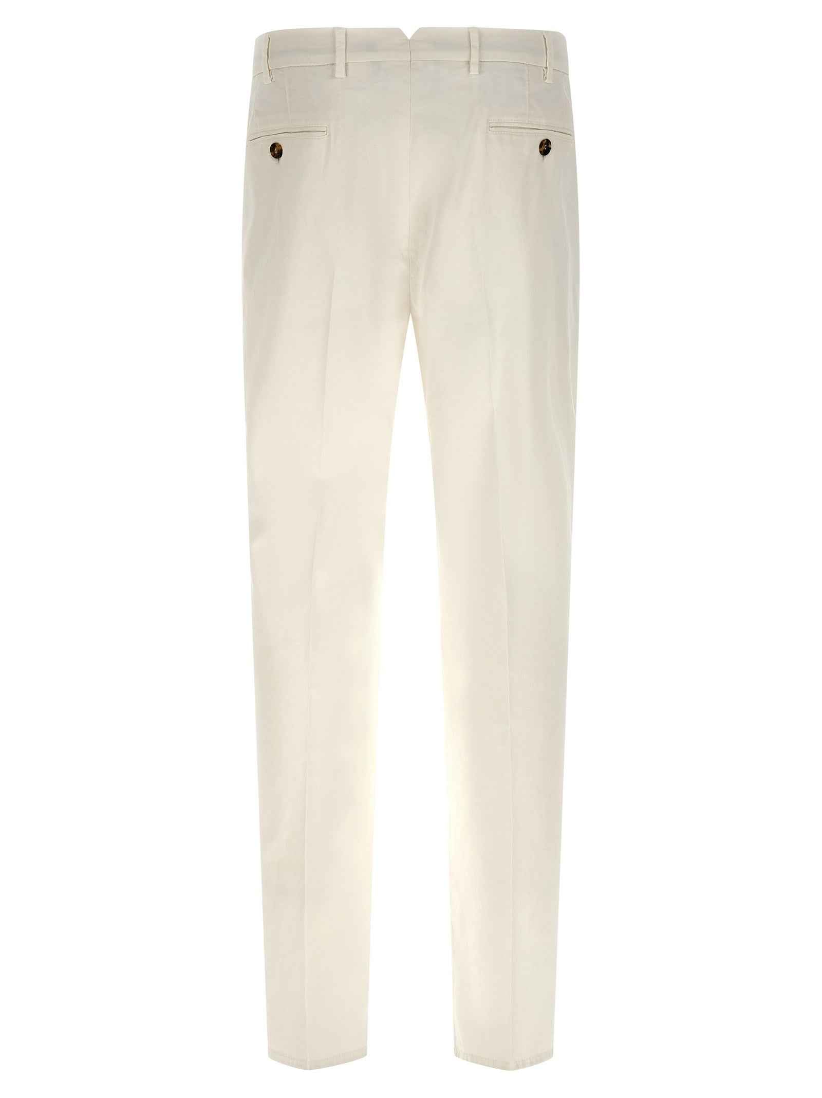 White Cotton Casual Pants