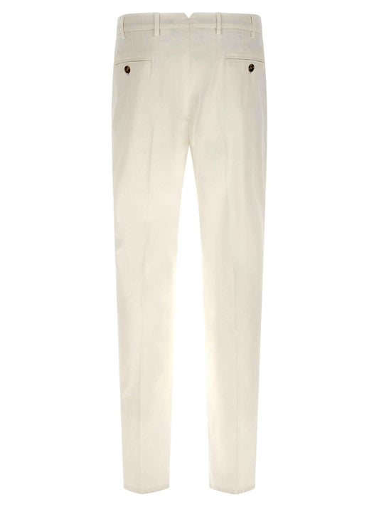White Cotton Casual Pants
