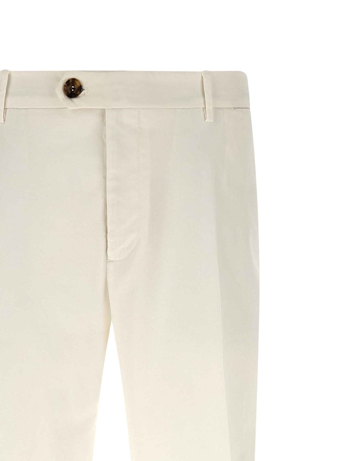 White Cotton Casual Pants