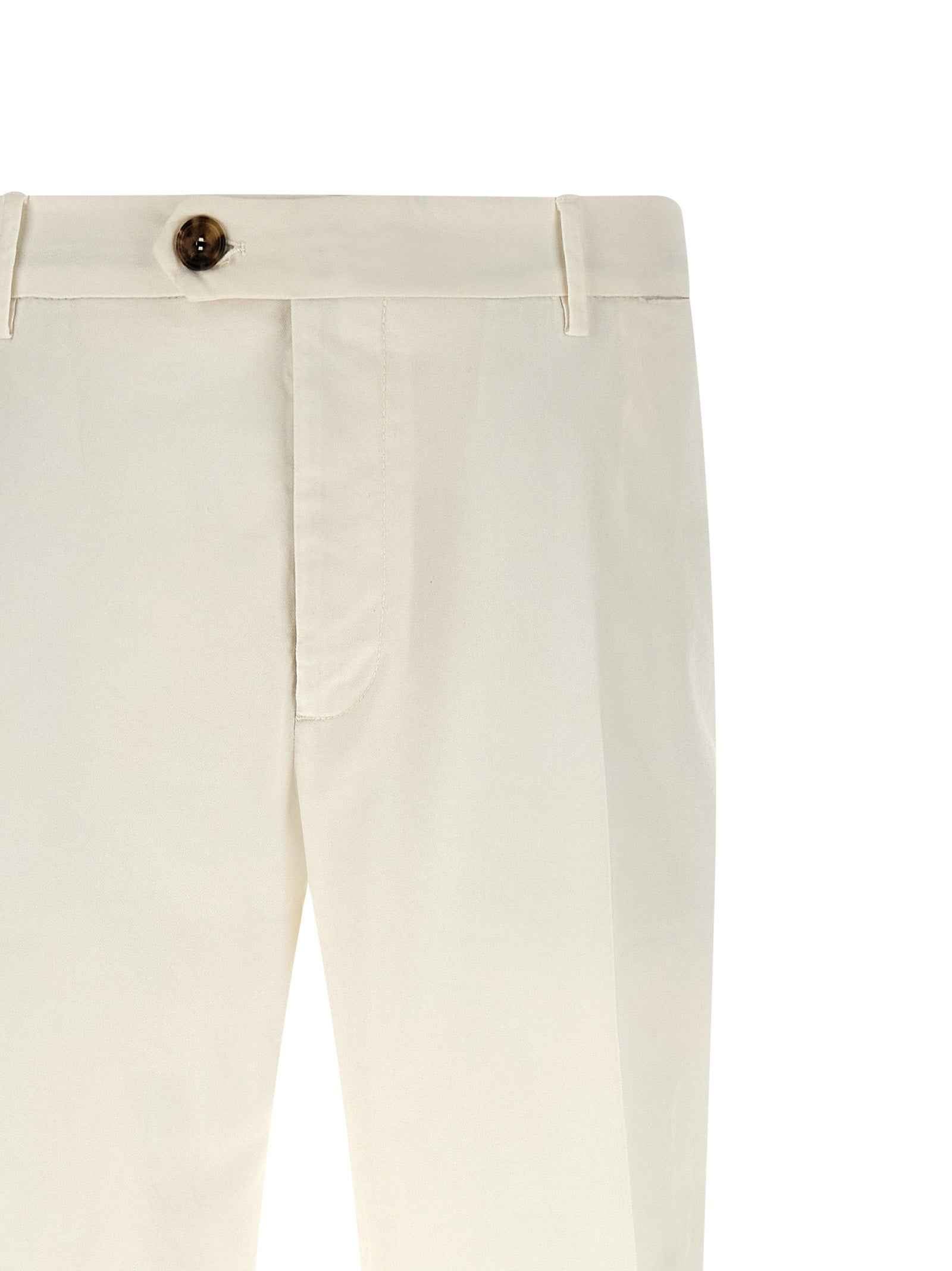White Cotton Casual Pants