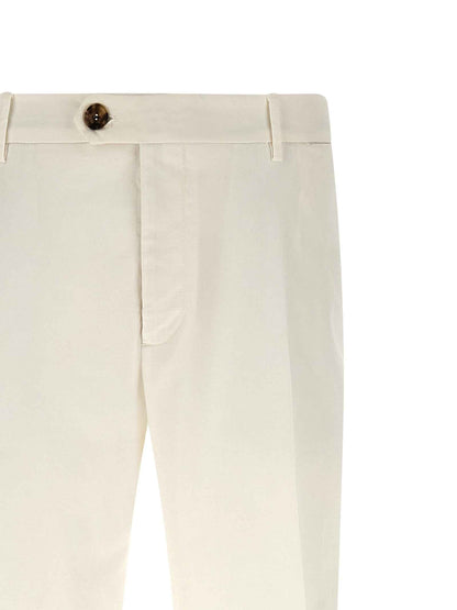 White Cotton Casual Pants