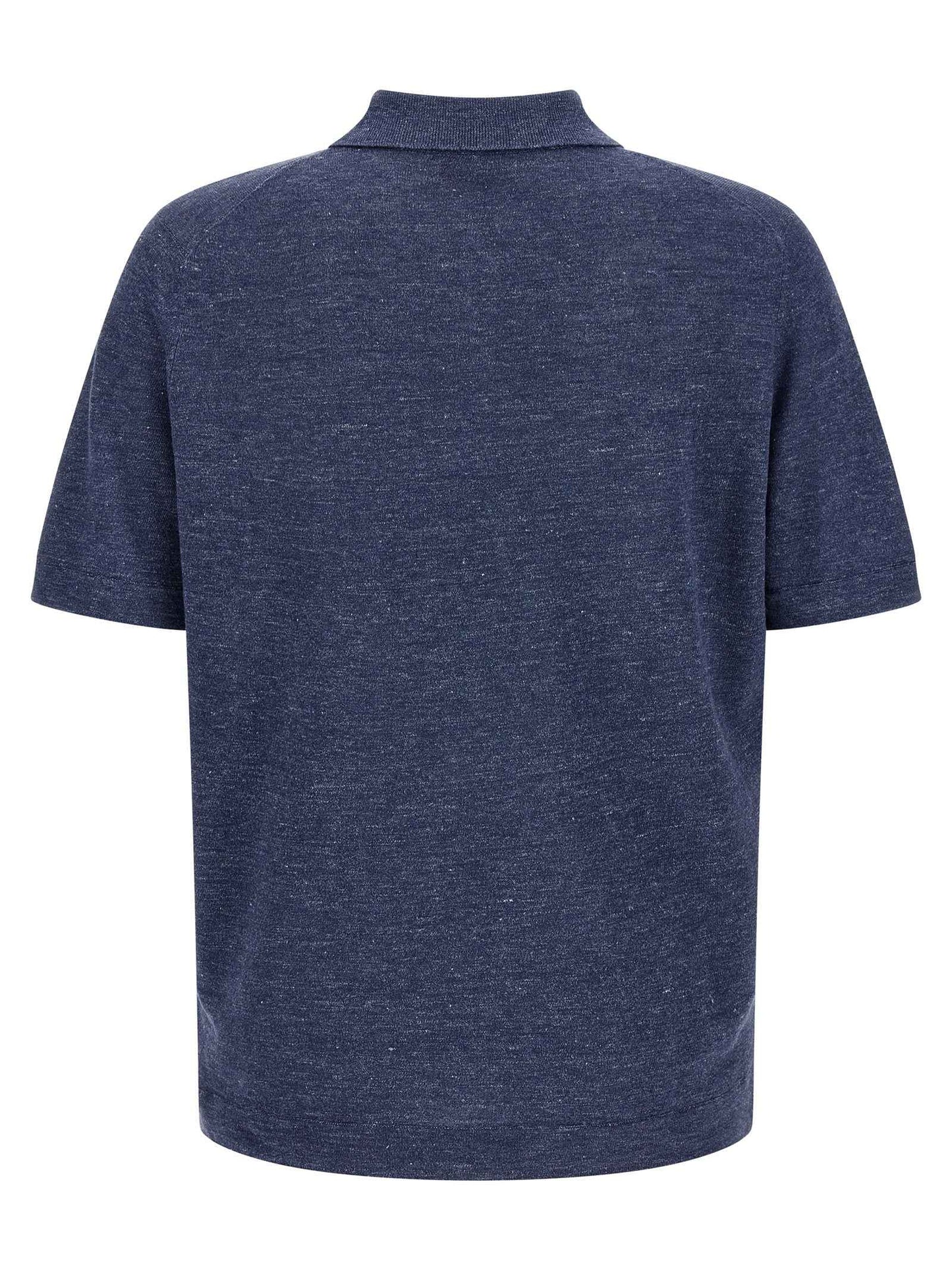 Blue Linen Polo Shirt