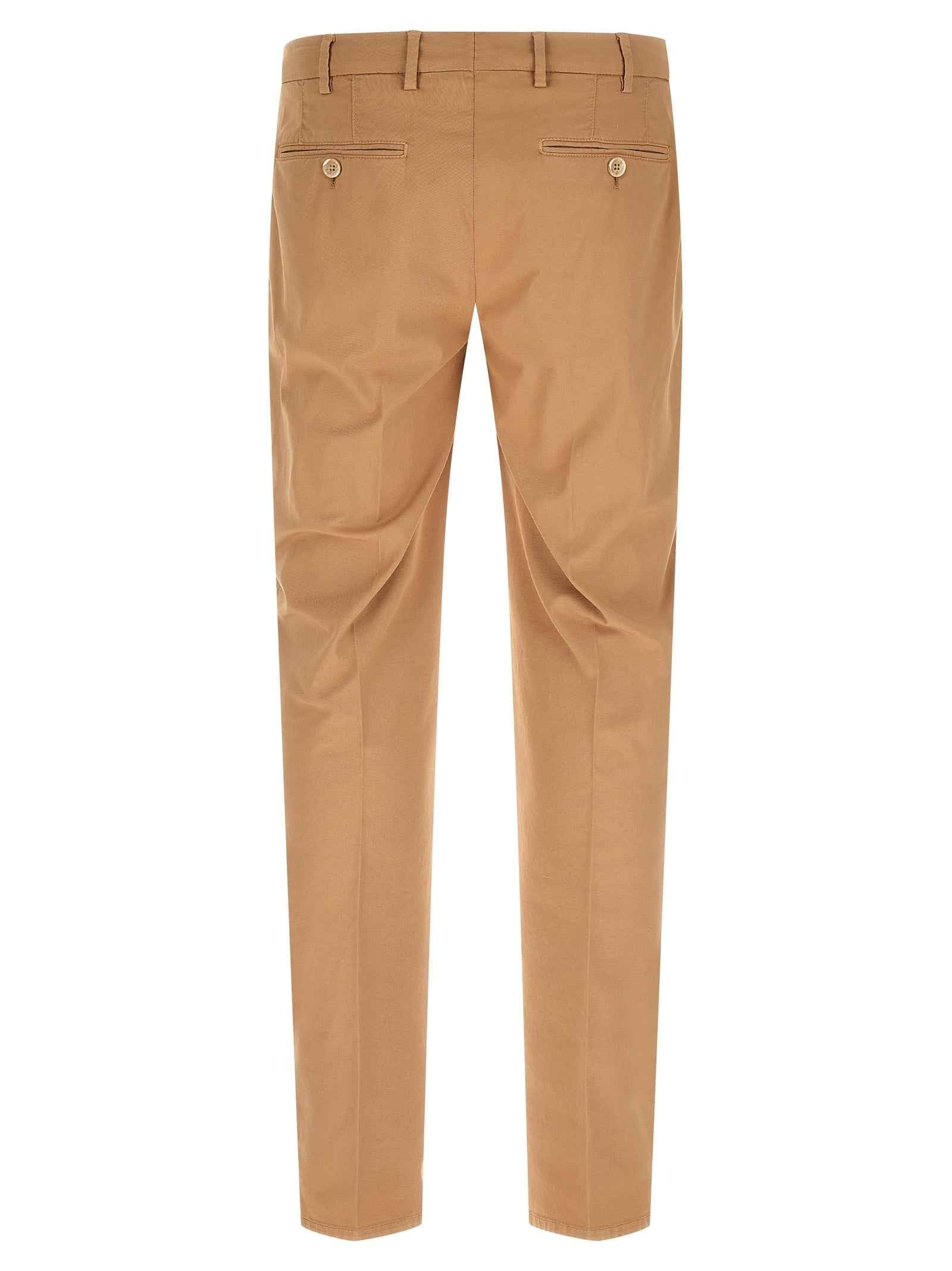 Beige Cotton Casual Pants