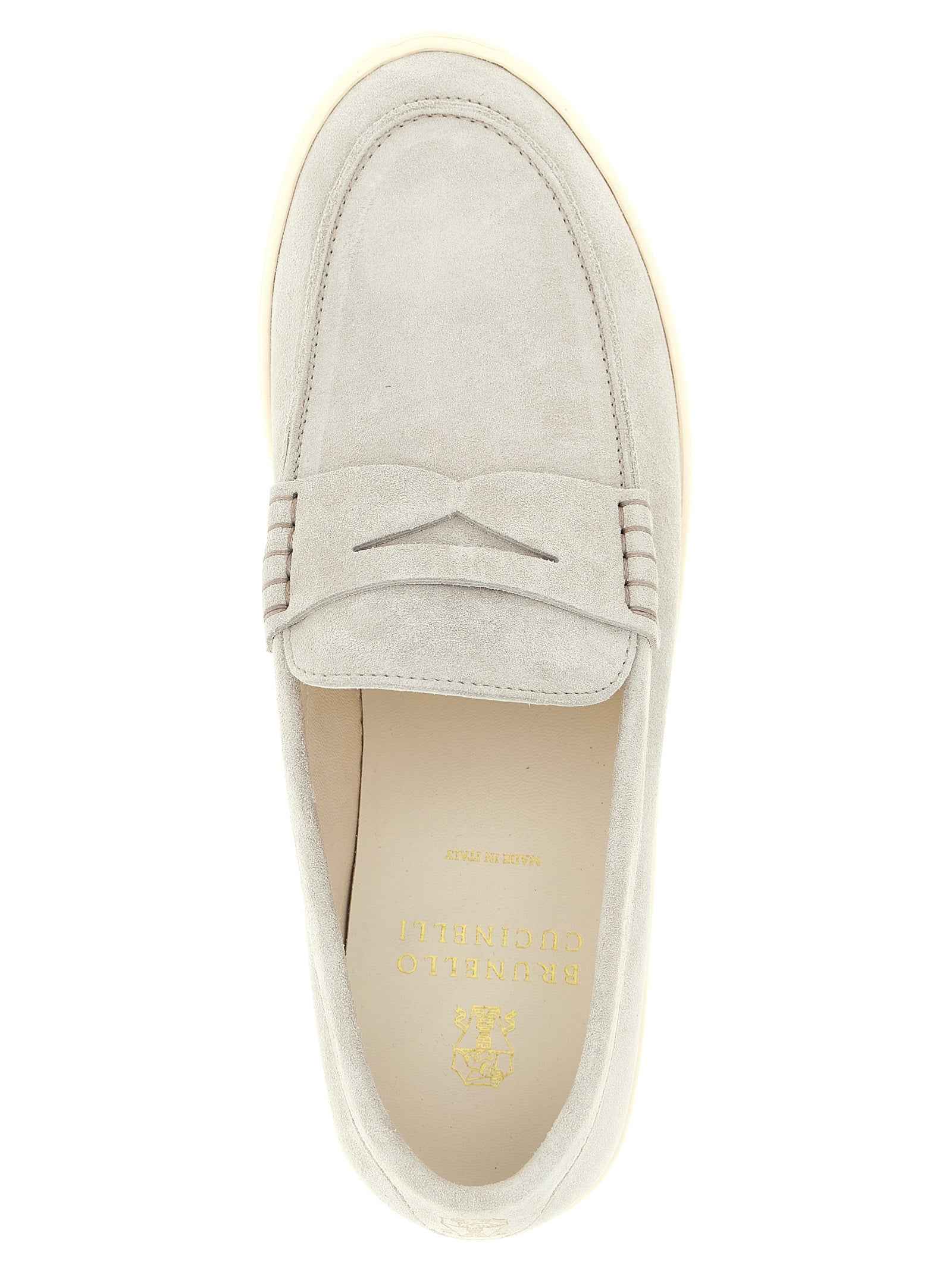 Gray Calfskin Slip-On Loafers