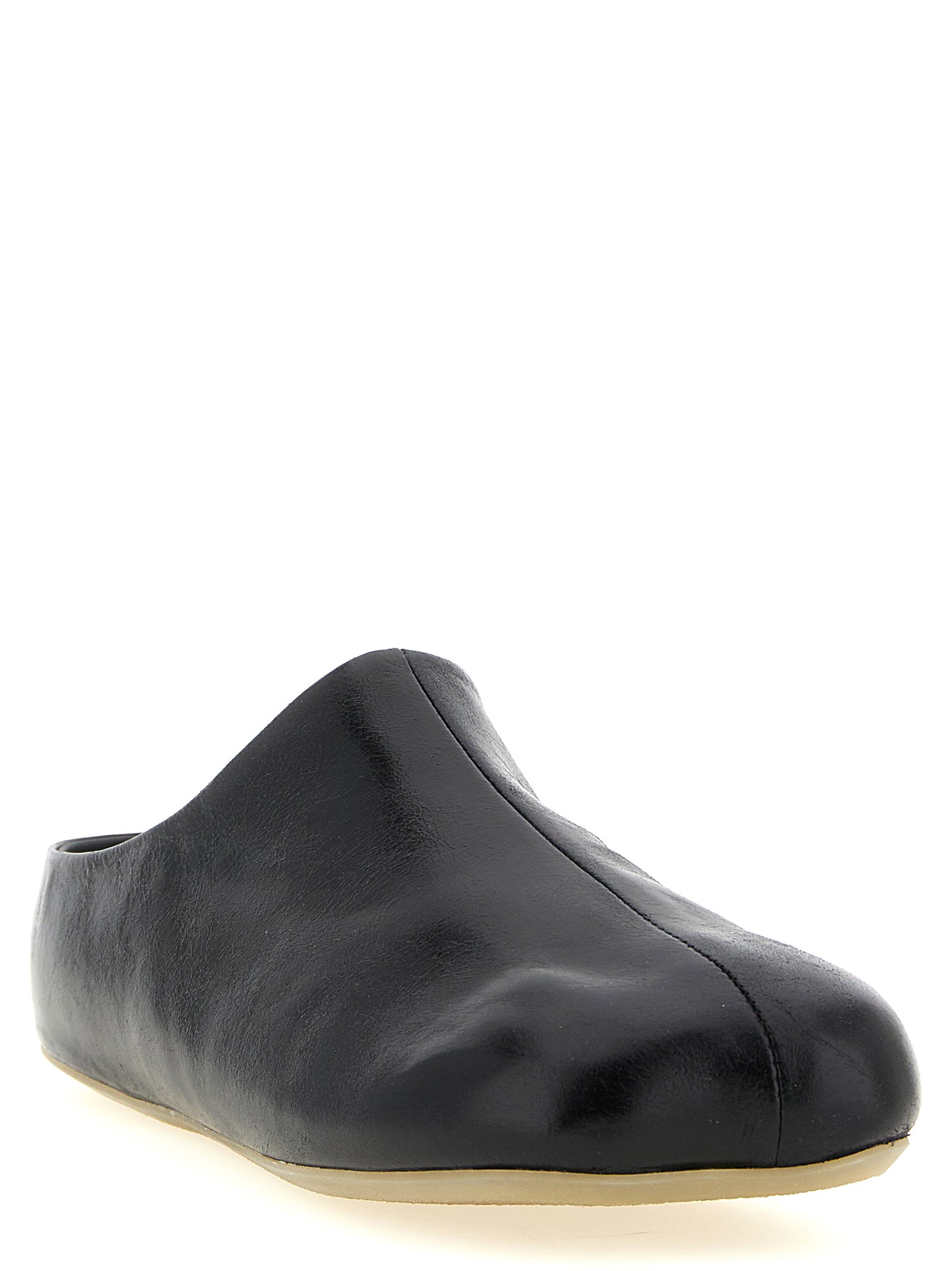 Black Calfskin Clogs