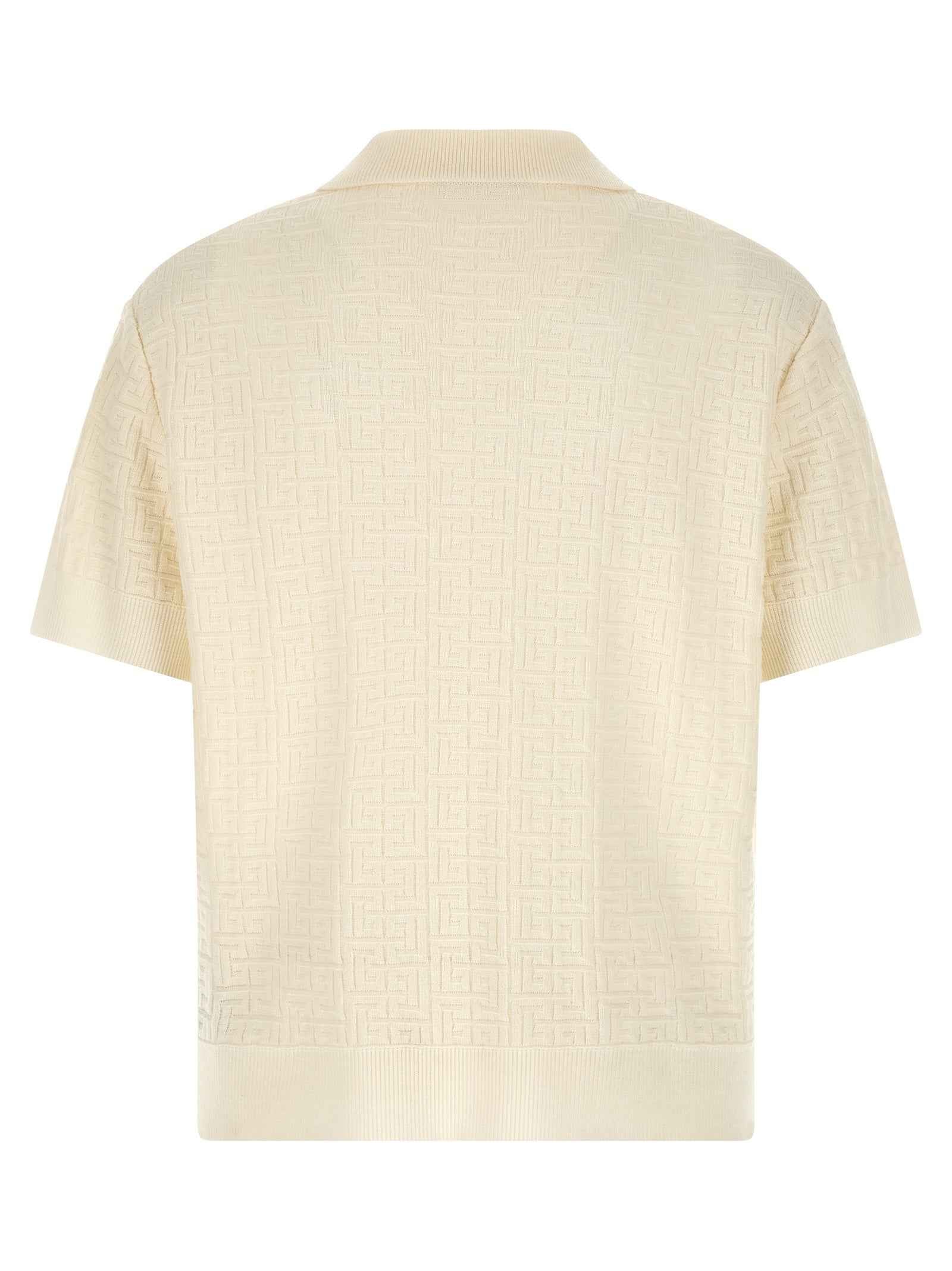 White Wool Polo Shirt