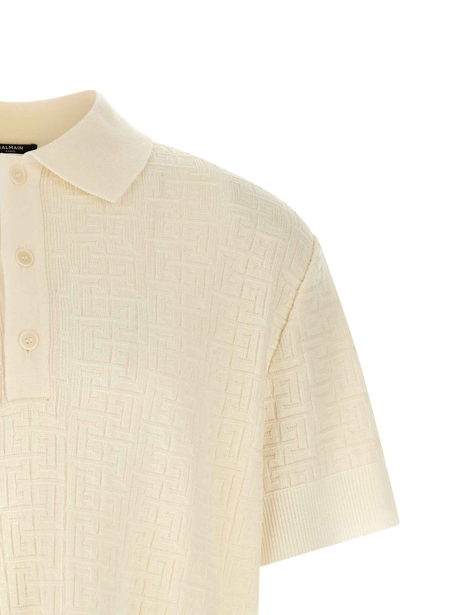 White Wool Polo Shirt