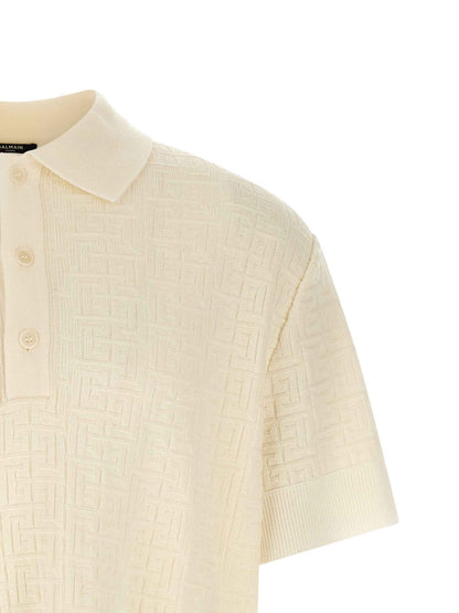 White Wool Polo Shirt