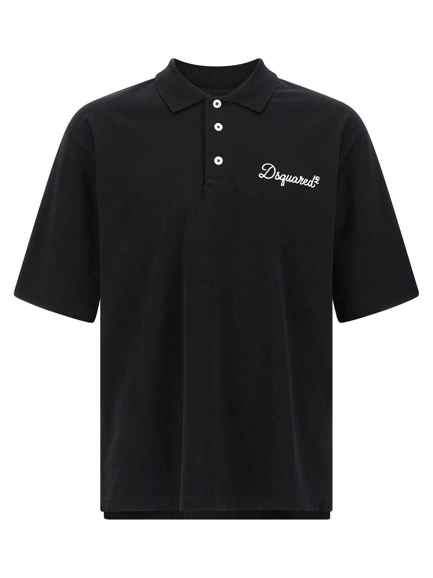 Black Cotton Polo Shirt