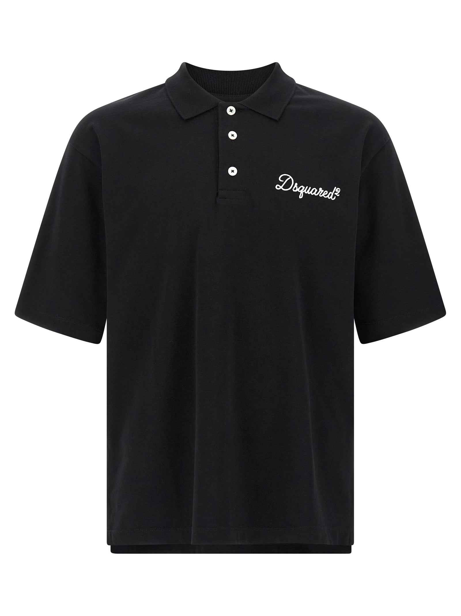 Black Cotton Polo Shirt