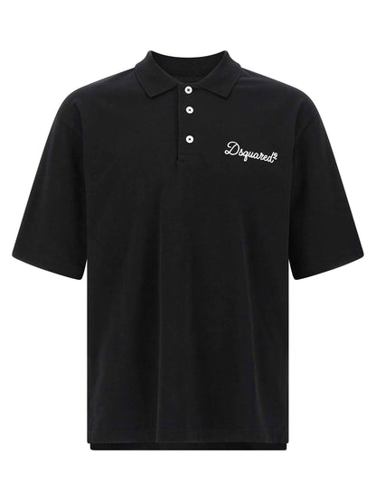 Black Cotton Polo Shirt