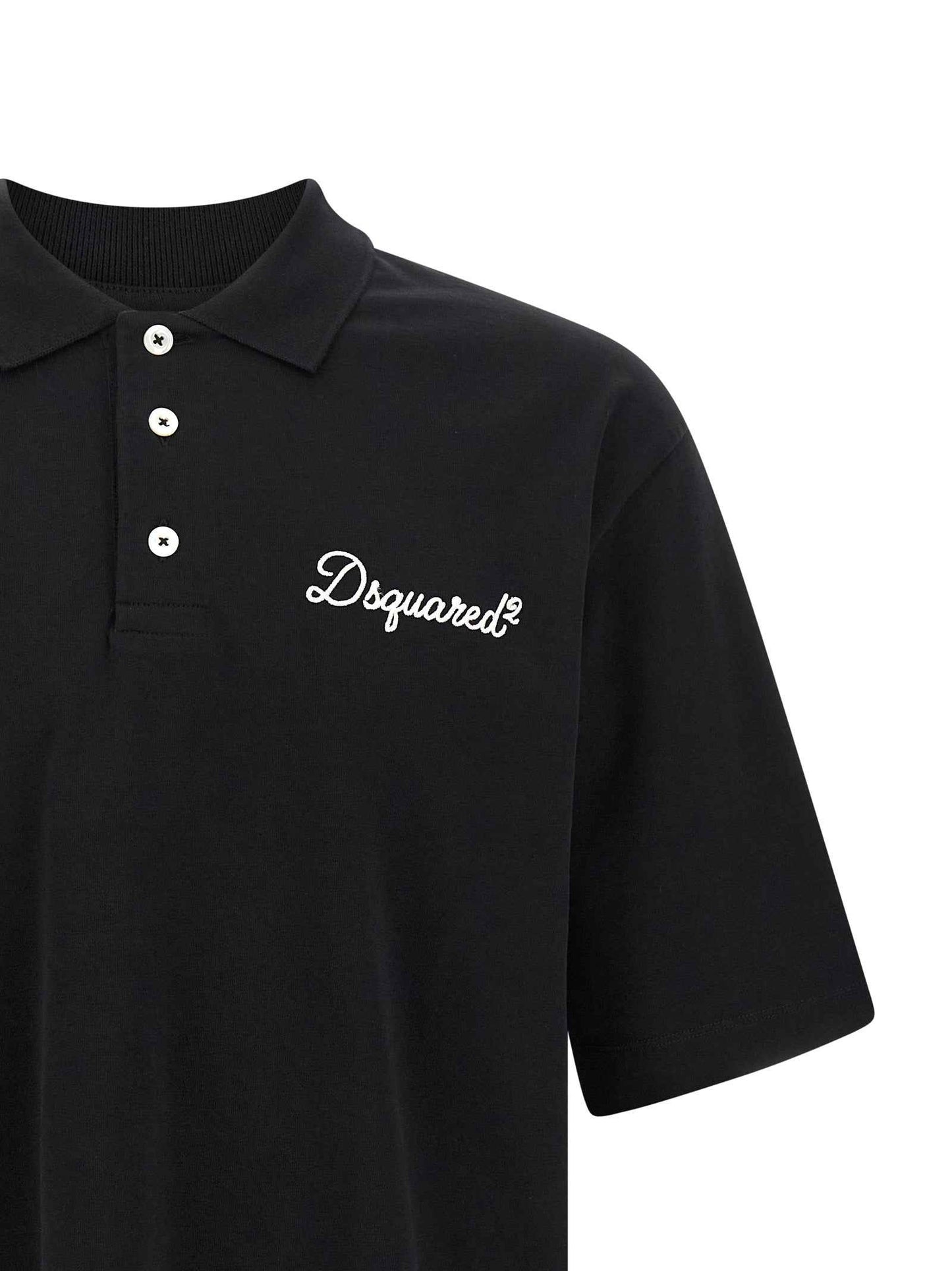 Black Cotton Polo Shirt