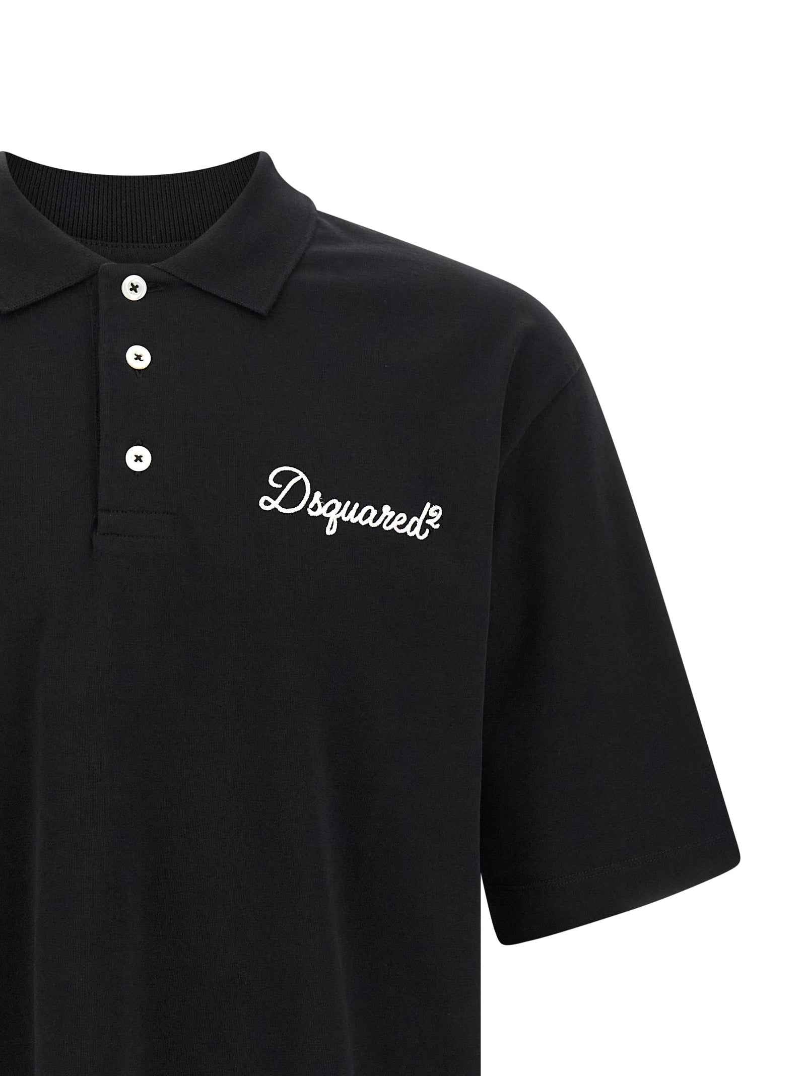 Black Cotton Polo Shirt
