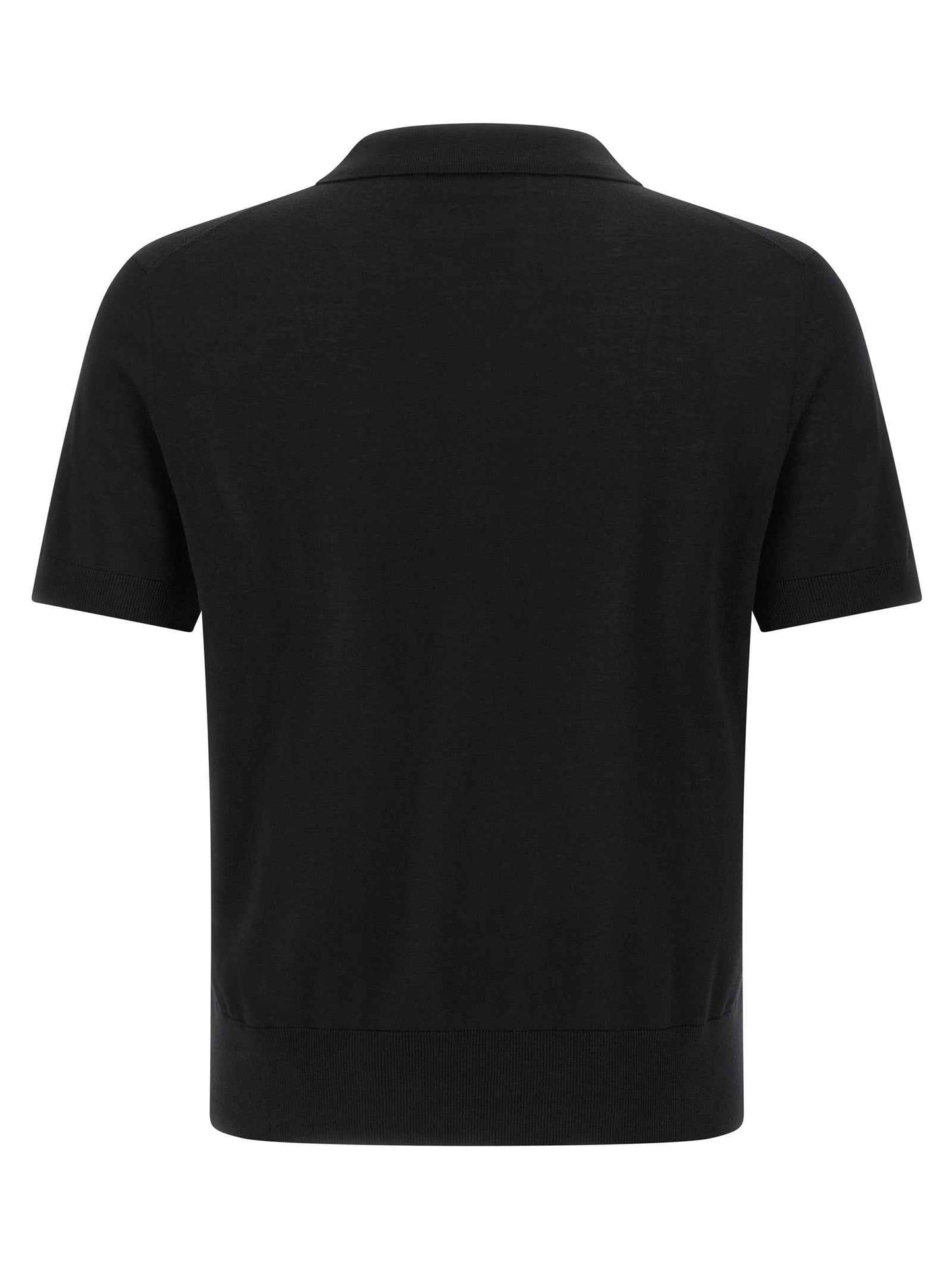 Black Wool Polo Shirt