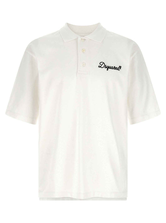 White Cotton Polo Shirt
