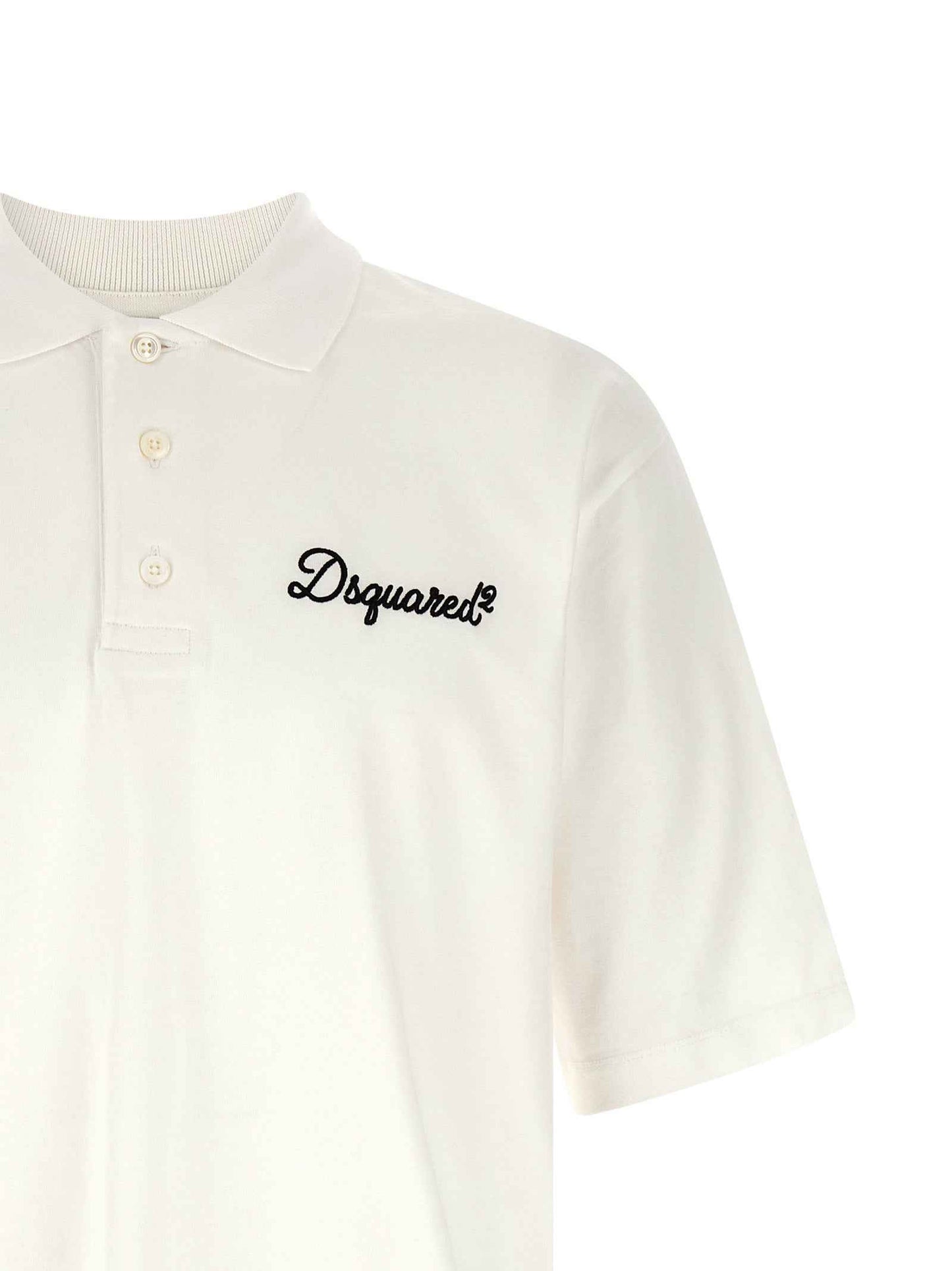 White Cotton Polo Shirt
