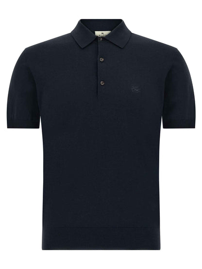 Blue Cotton Polo Shirt
