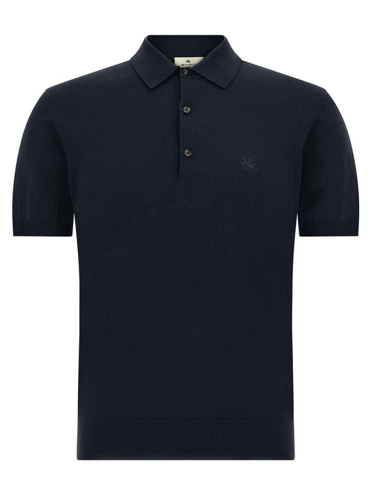 Blue Cotton Polo Shirt