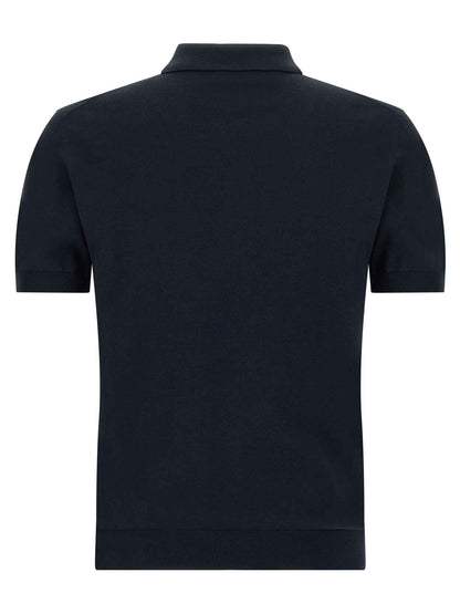 Blue Cotton Polo Shirt