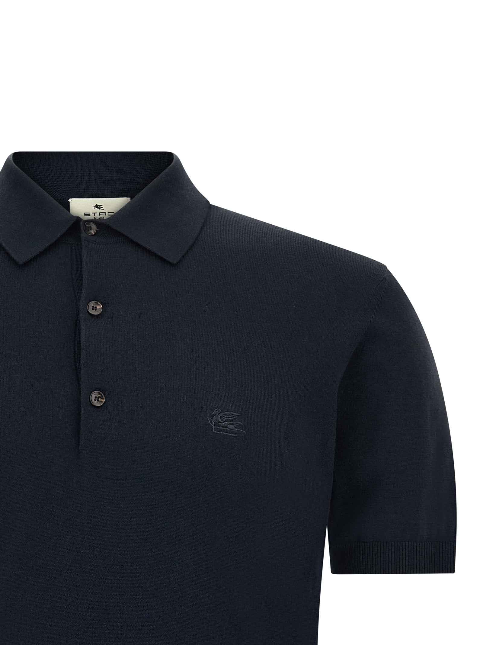 Blue Cotton Polo Shirt