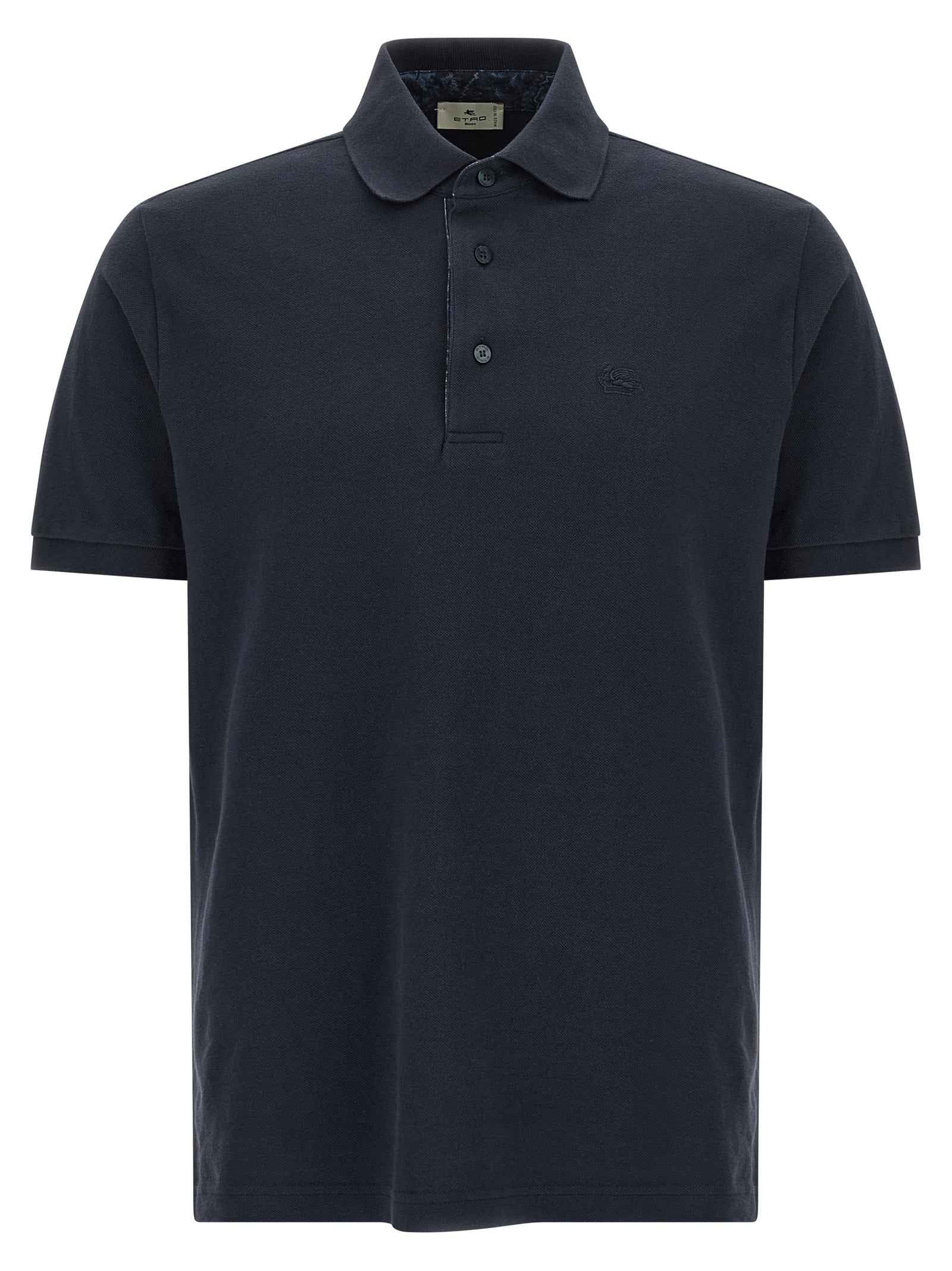 Blue Cotton Polo Shirt