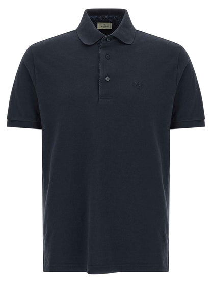 Blue Cotton Polo Shirt