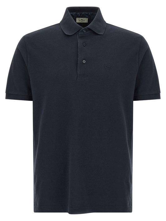 Blue Cotton Polo Shirt