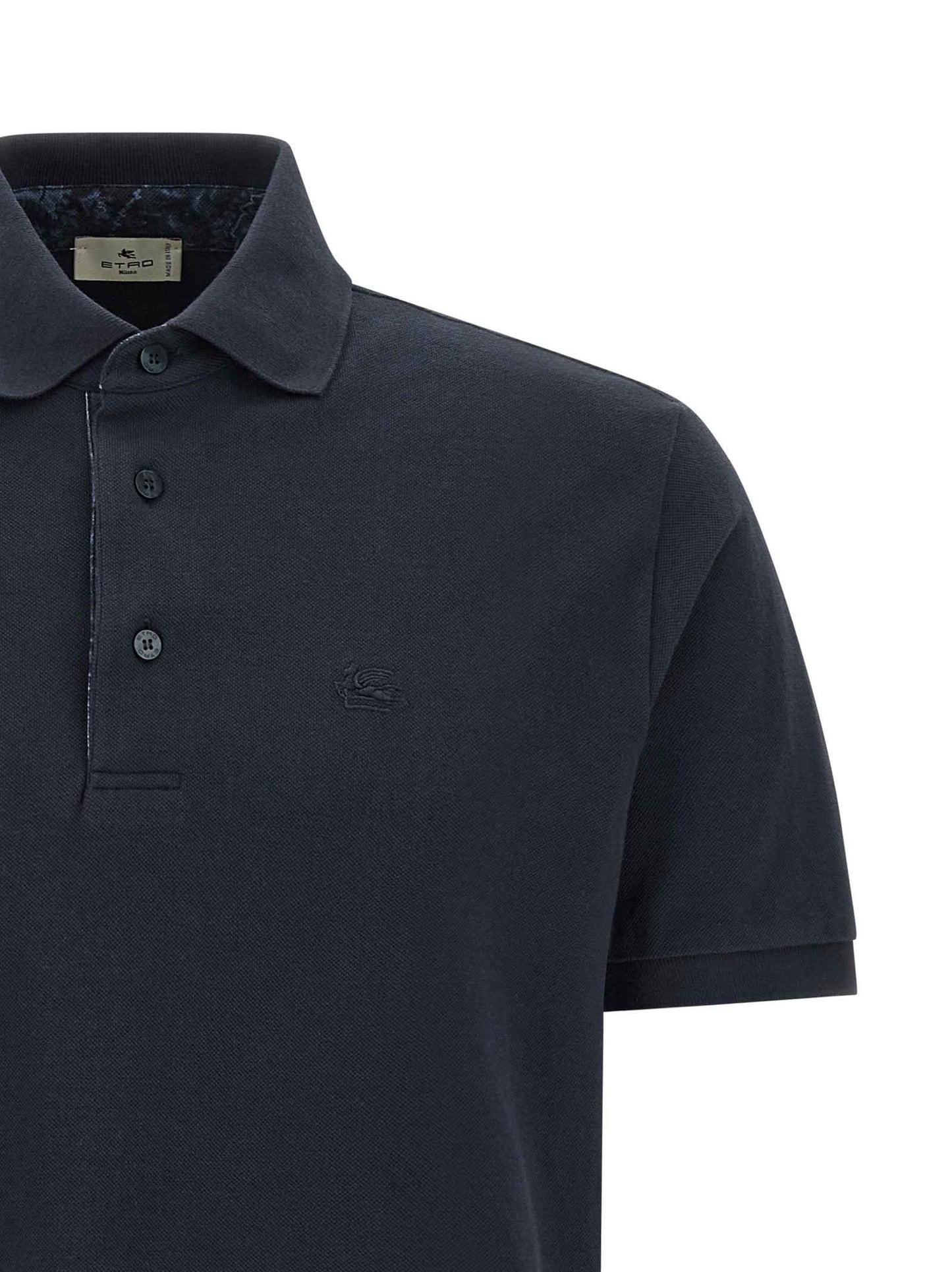 Blue Cotton Polo Shirt