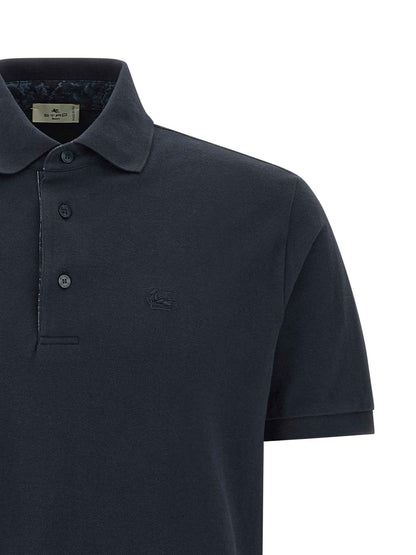 Blue Cotton Polo Shirt