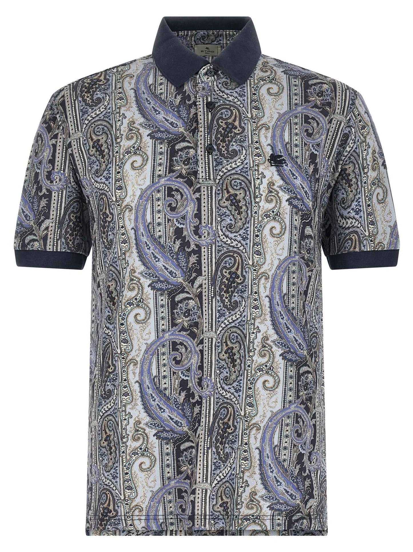 Blue Cotton Polo Shirt
