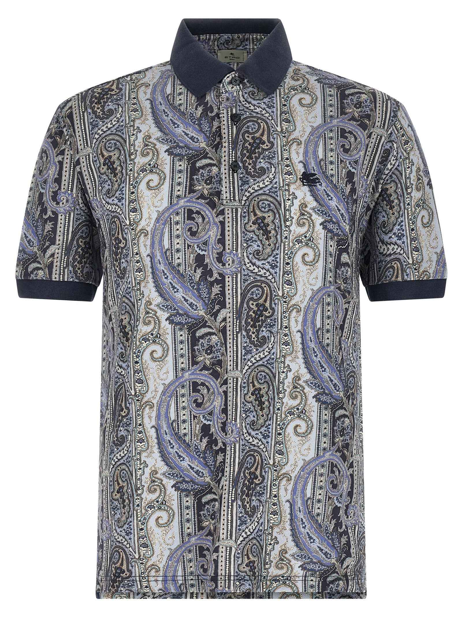 Blue Cotton Polo Shirt