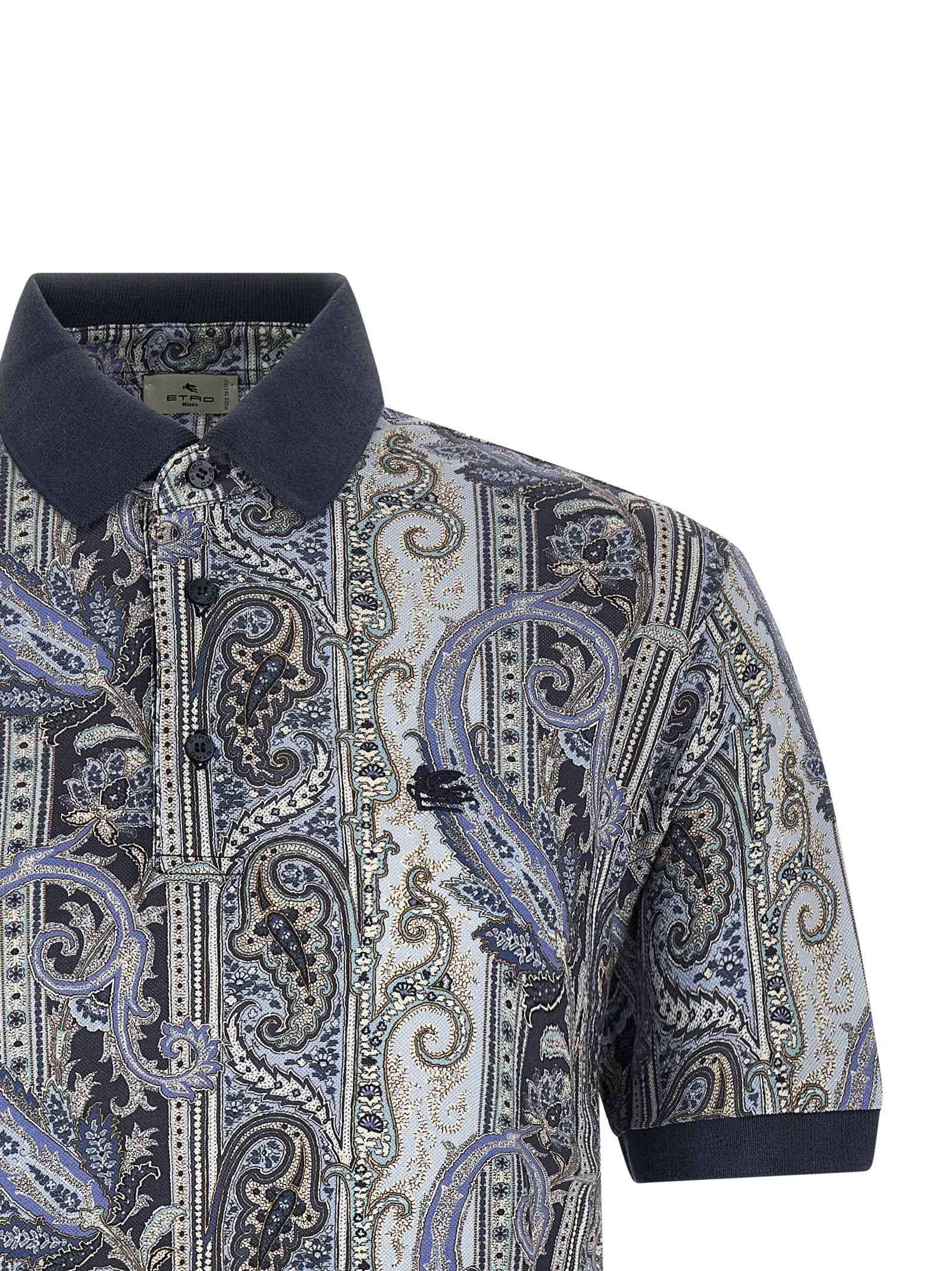 Blue Cotton Polo Shirt