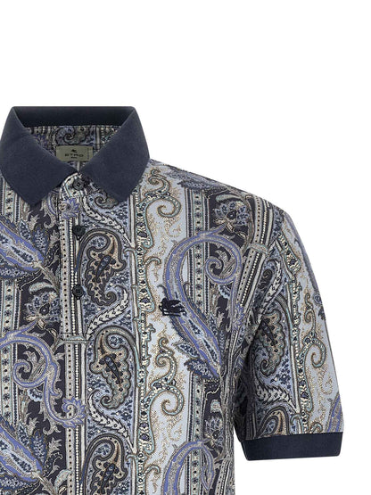 Blue Cotton Polo Shirt