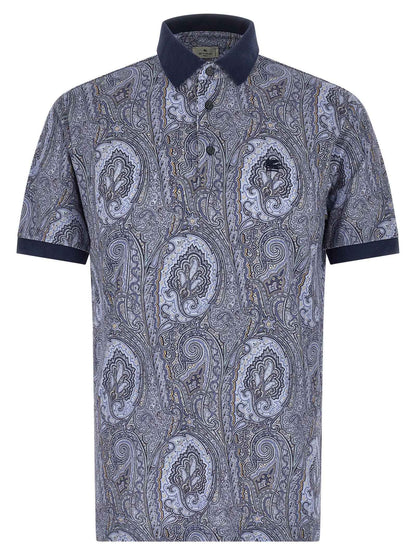 Blue Cotton Polo Shirt