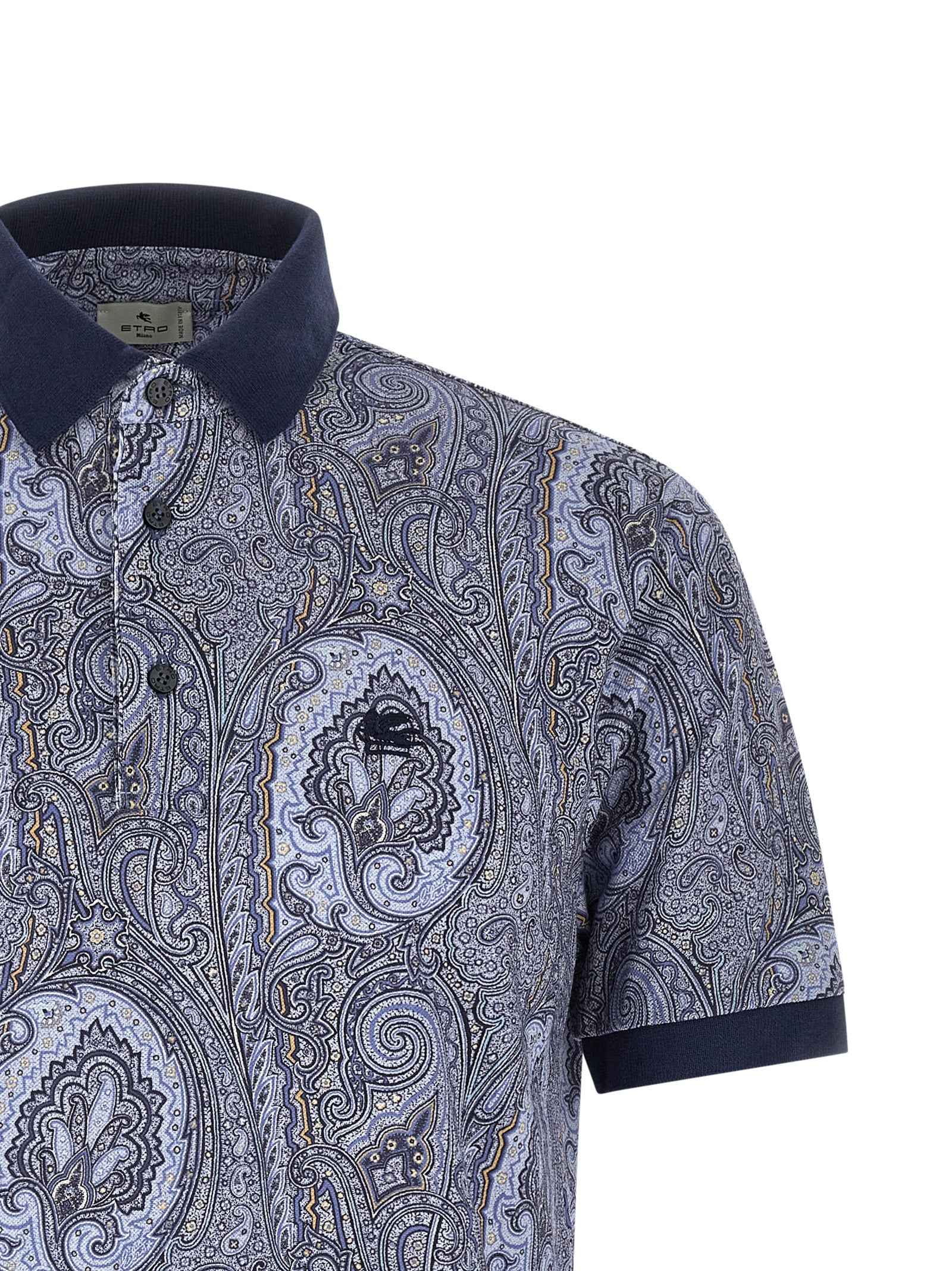 Blue Cotton Polo Shirt