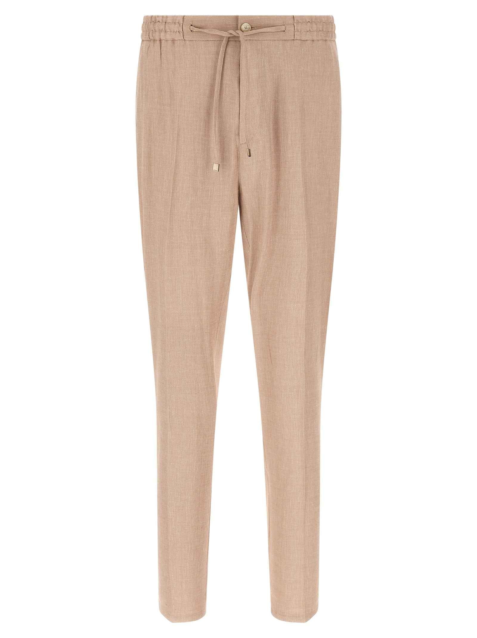 Beige Linen Joggers (Workout Pants)