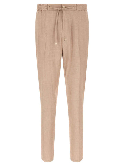 Beige Linen Joggers (Workout Pants)