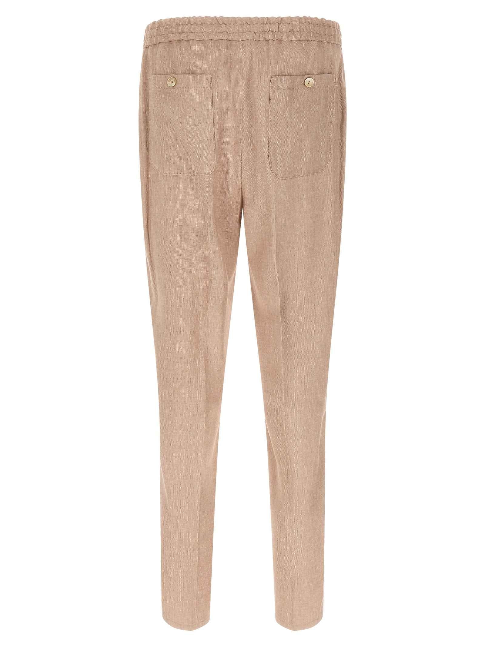 Beige Linen Joggers (Workout Pants)