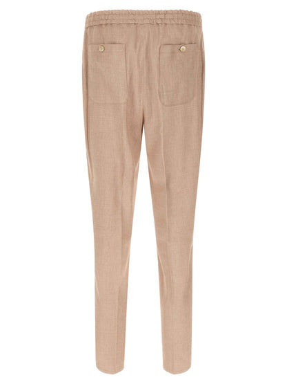 Beige Linen Joggers (Workout Pants)