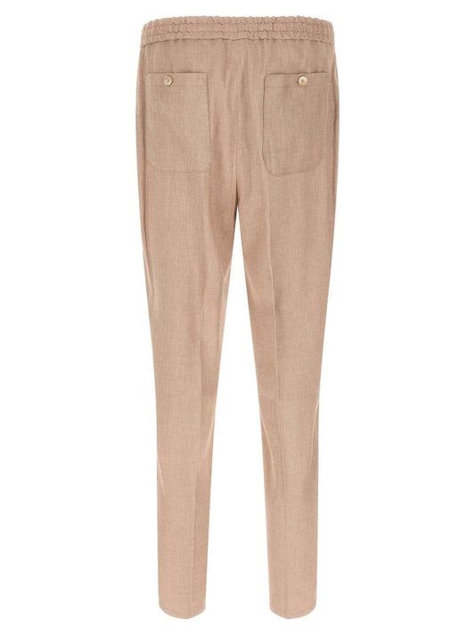 Beige Linen Joggers (Workout Pants)